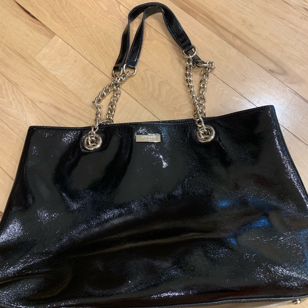 Kate spade black patent leather tote